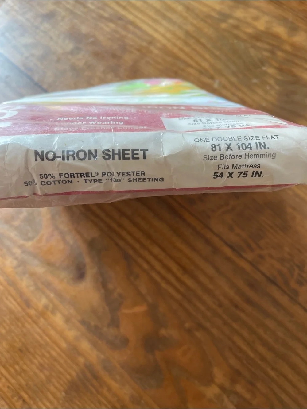 Vintage BIBB No-Iron Floral Sheet , One Double Size Flat 81x104” Bedding